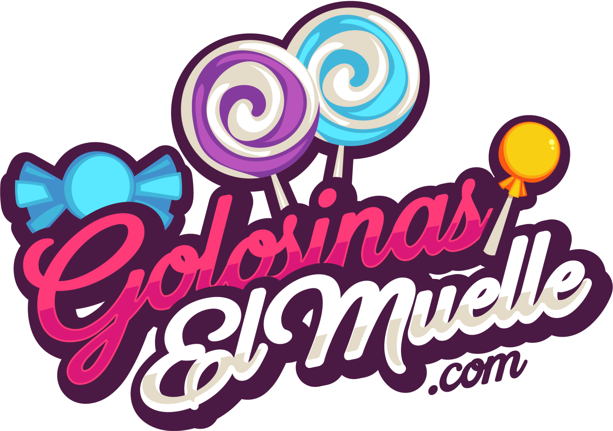 Logotipo colorido de Golosinas El Muelle