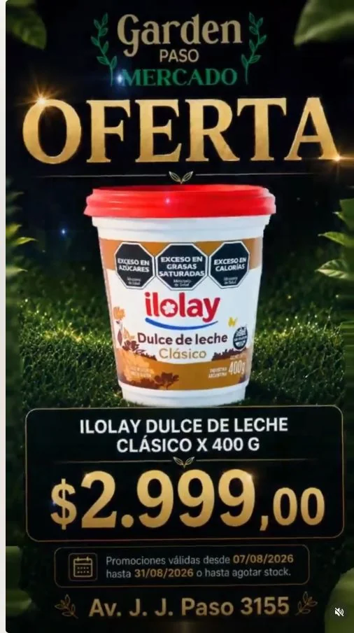 Fotograma del reel Promos Ilolay de Garden Mercado