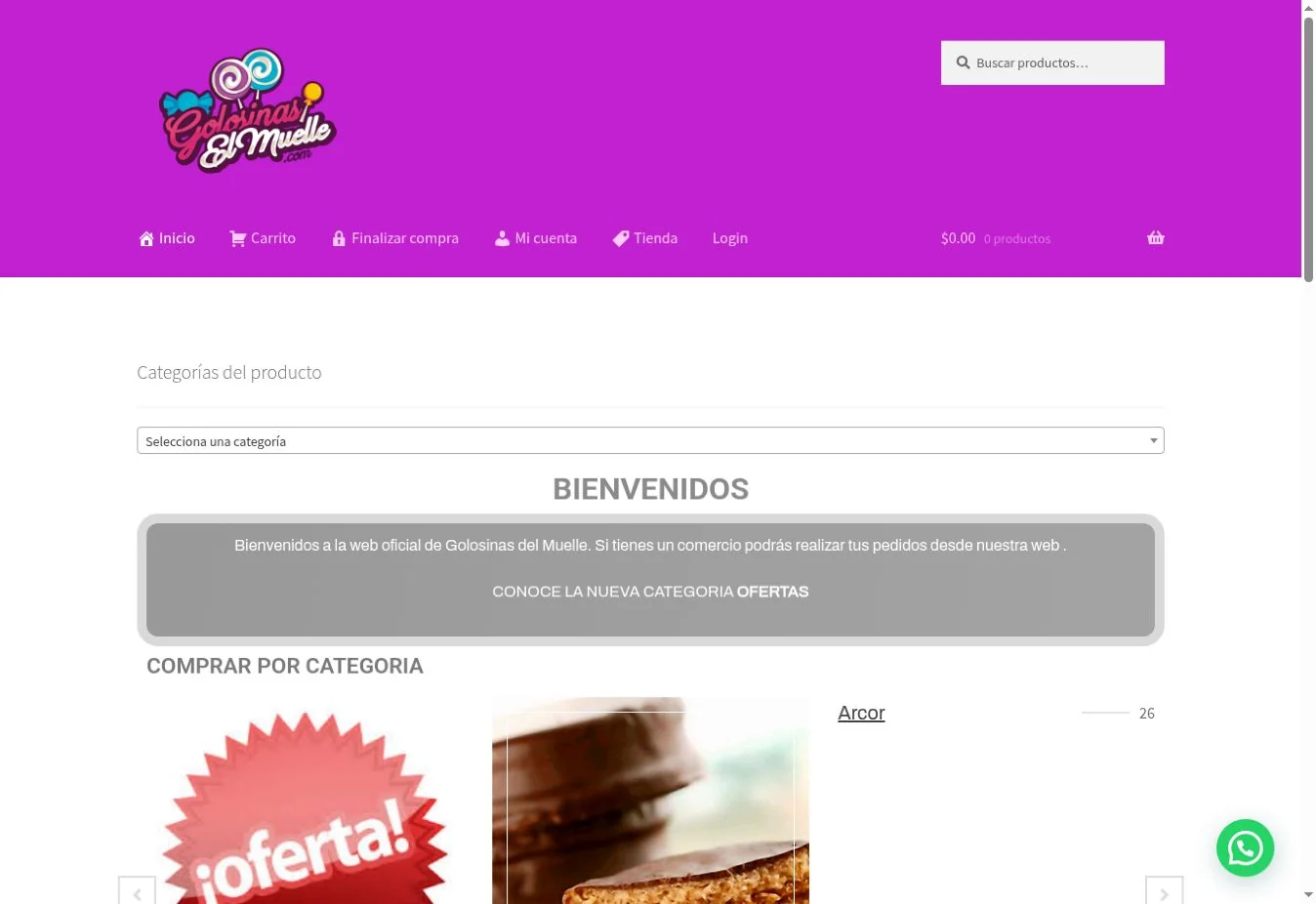 Captura de la portada de Golosinas El Muelle